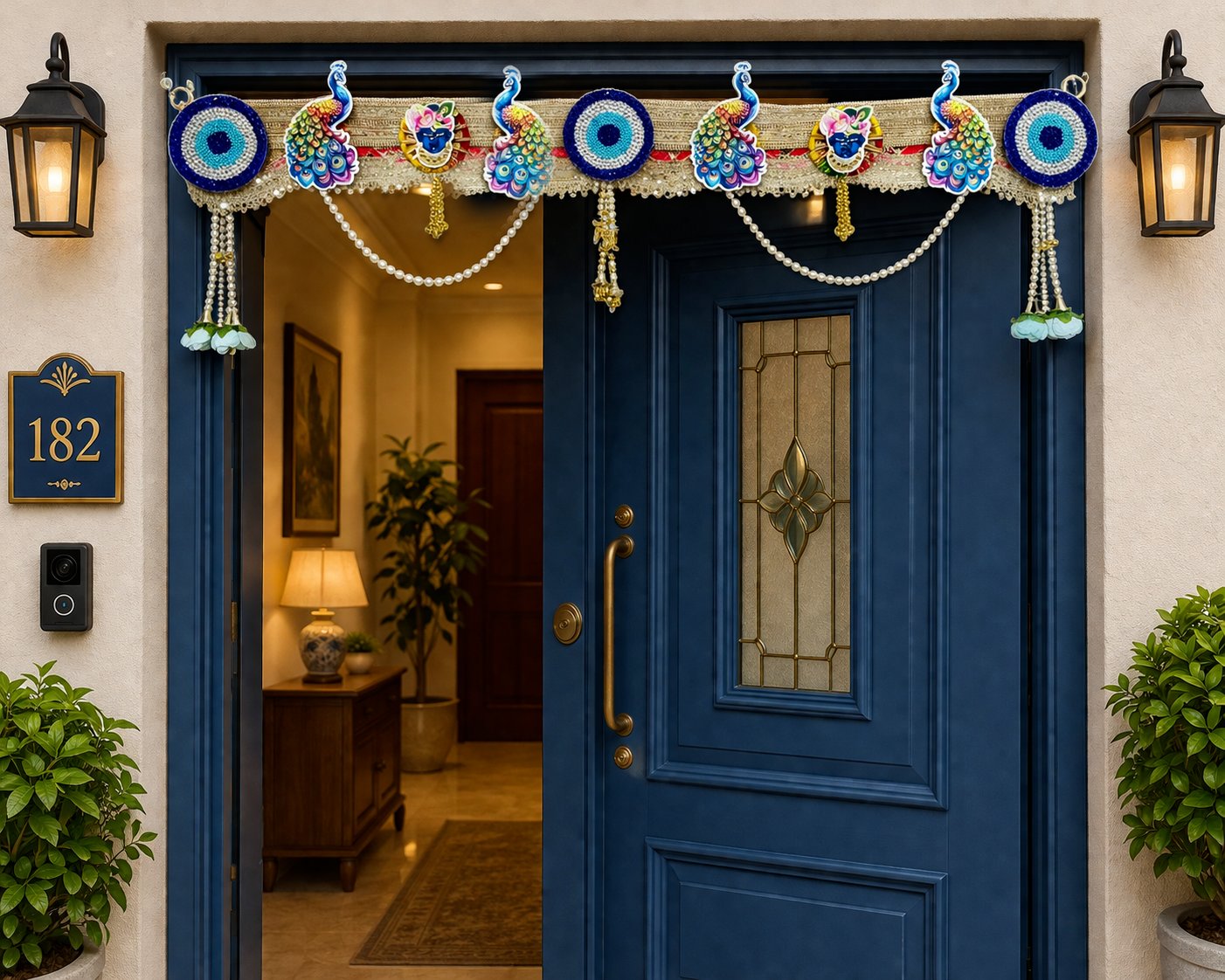 Handcrafted Peacock & Evil Eye Decorative Toran