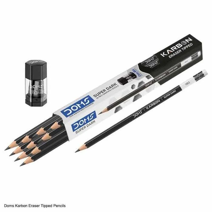 DOMS Karbon Eraser Tipped Pencils Pack of 5 Boxes