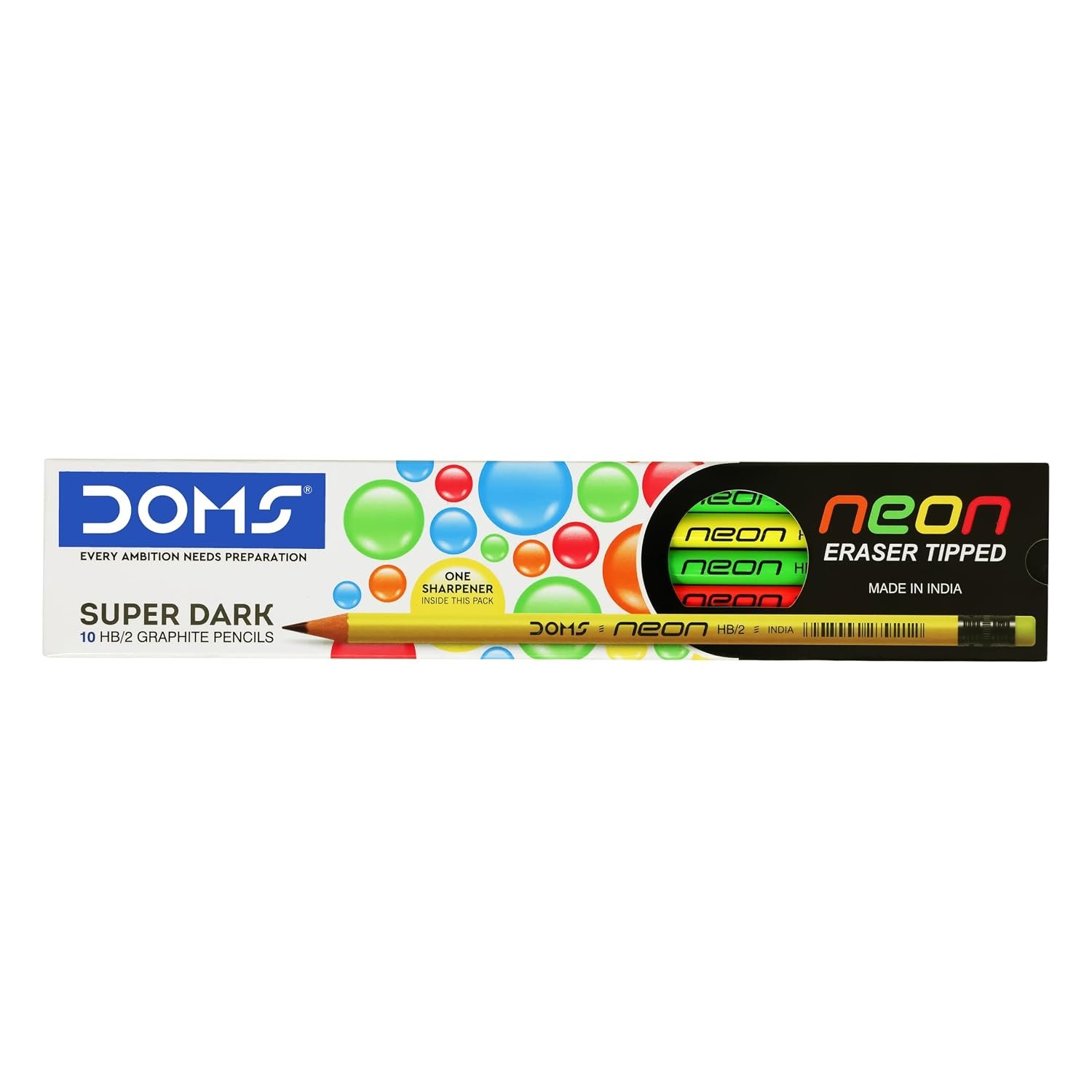 DOMS Neon Eraser Tipped Pencils Pack of 5 Boxes