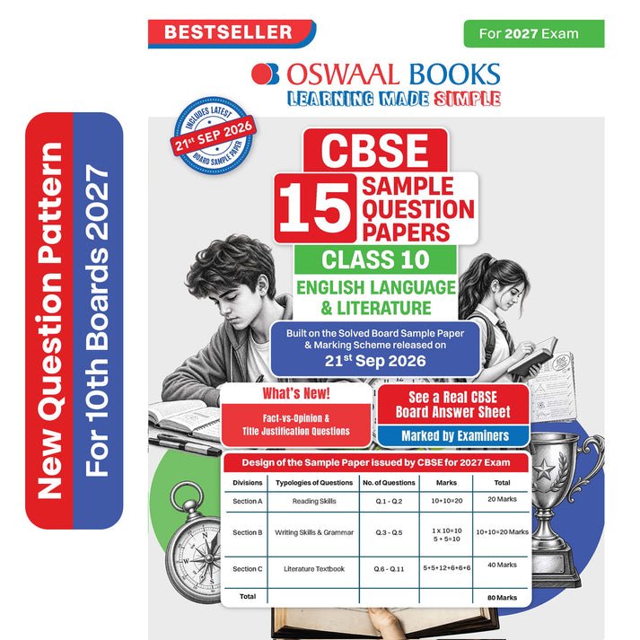 Oswaal Books 15 Sample Paper English Language and Litrature CBSE Class 10 2026-27 Edition