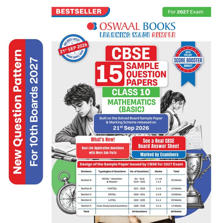 Oswaal Books 15 Sample Paper Mathematics Basic CBSE Class 10 2026-27 Edition