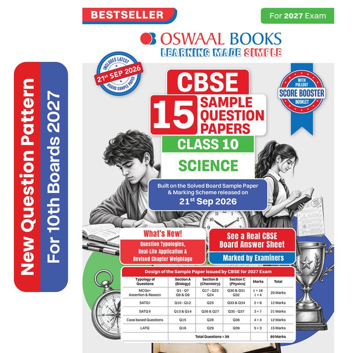 Oswaal Books 15 Sample Paper Science CBSE Class 10 2026-27 Edition