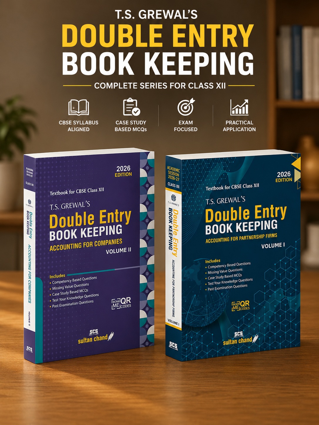 T.S. Grewal Accountancy Class 12 Volume 1 and 2 Combo Set (2026-27)