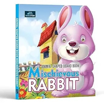 Animal Shaped Board Book: Mischievous Rabbit Cover